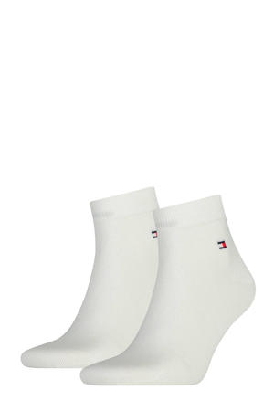 sokken Quarter met logo - set van 2 wit