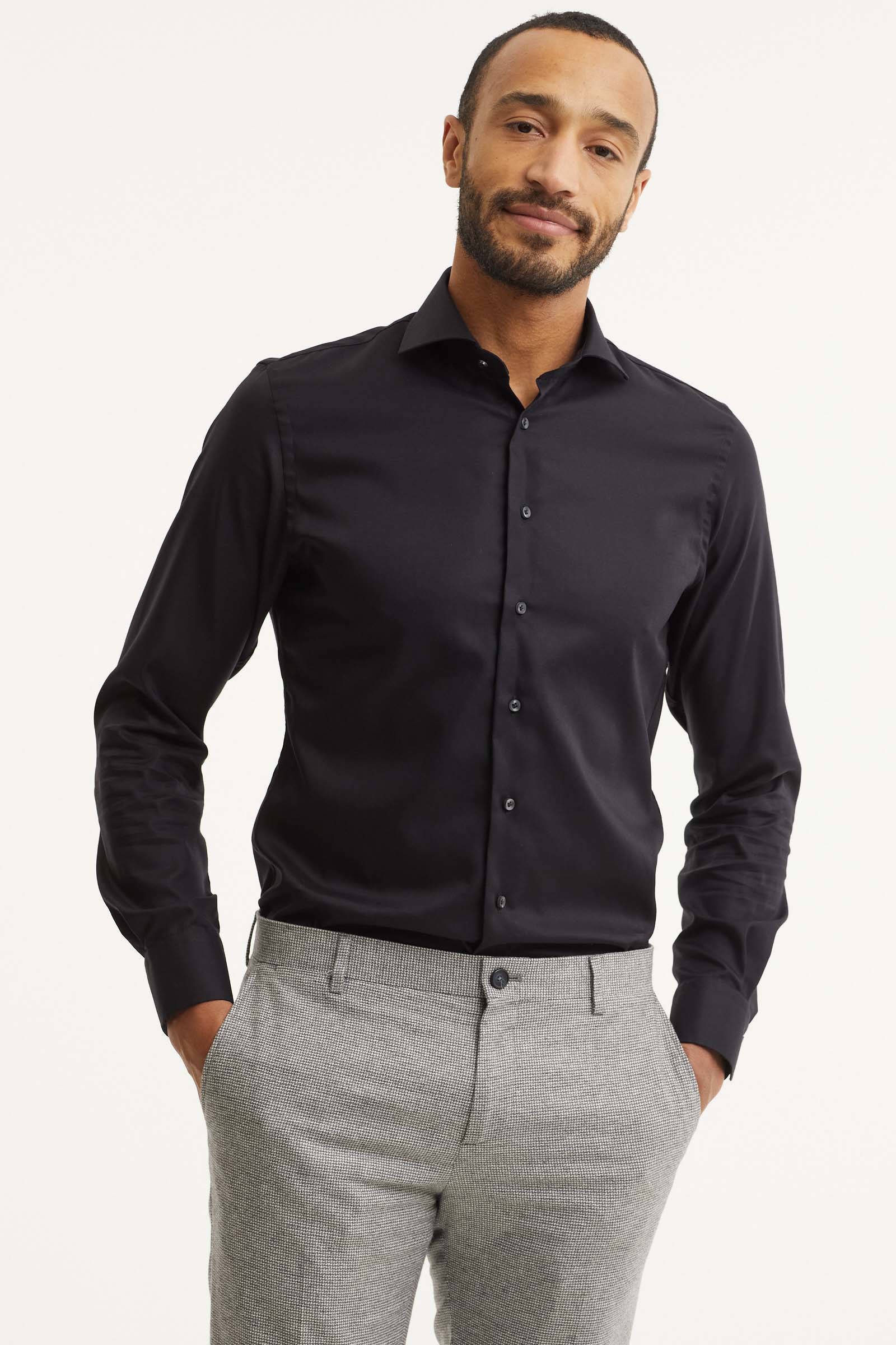 Zwarte blouse mannen sale