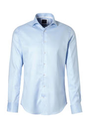 thumbnail: Profuomo slim fit strijkvrij overhemd blauw twill two-ply