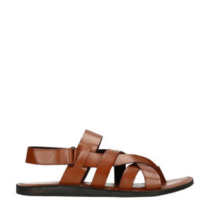   leren sandalen cognac