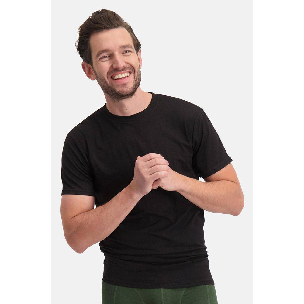 Bamboo Basics ondershirt Ruben met bamboe (set van 2) zwart