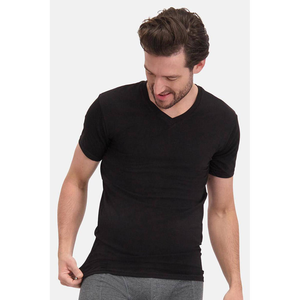 Bamboo Basics ondershirt Velo met bamboe (set van 2) zwart