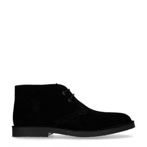   suède veterschoenen zwart
