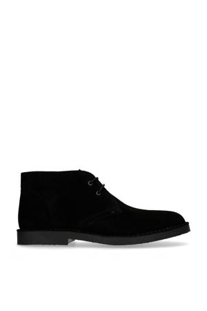   suède veterschoenen zwart
