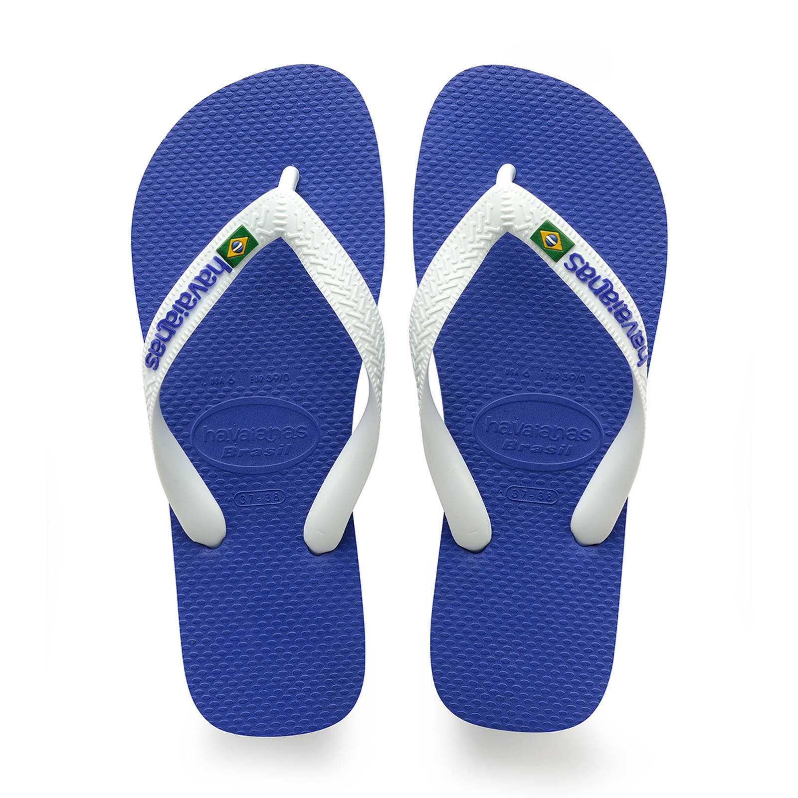 Brasil Logo teenslippers wit blauw