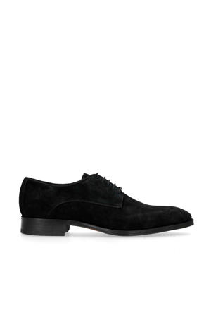   suède veterschoenen zwart