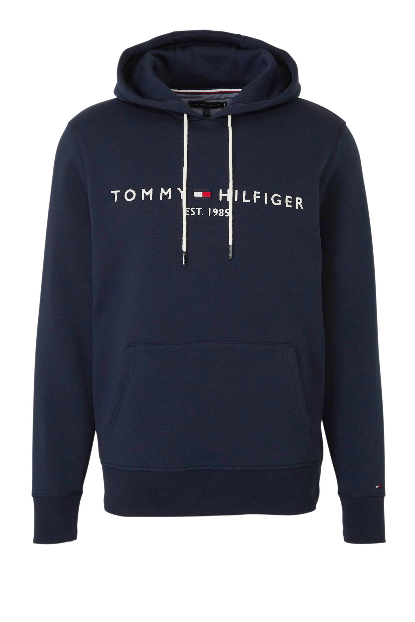 hoodie met logo donkerblauw