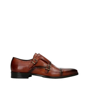   leren gespschoenen cognac