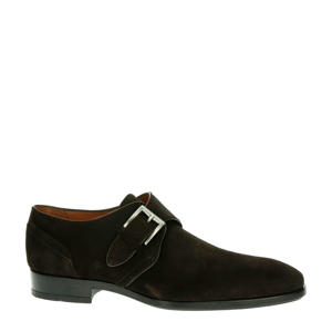   suède gespschoenen donkerbruin