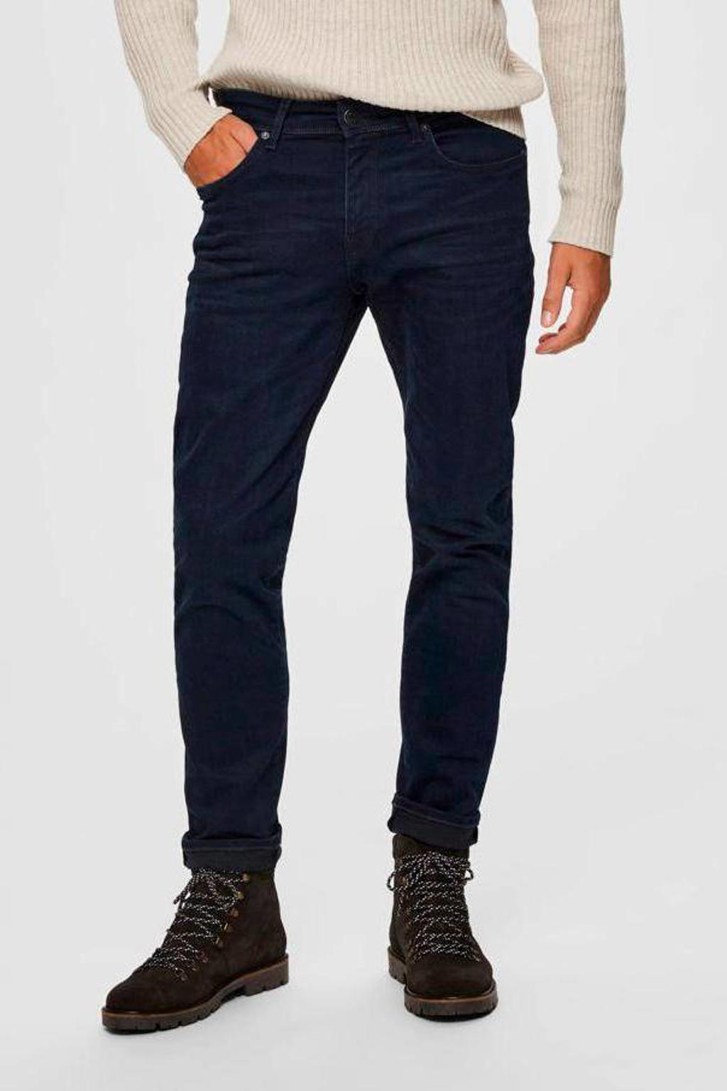 SELECTED HOMME straight fit jeans SLHSCOTT blue black denim