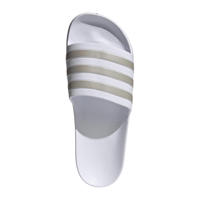thumbnail: Wit en gouden unisex adidas Sportswear Adilette Aqua slippers van rubber/voering: textiel met logo