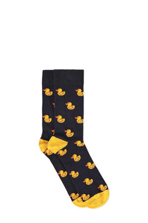 sokken met dierenprint donkerblauw
