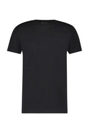 thumbnail: Zwarte heren Purewhite T-shirt van katoen met korte mouwen en ronde hals