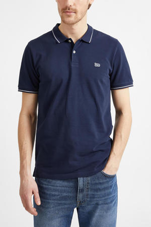 regular fit polo donkerblauw/wit