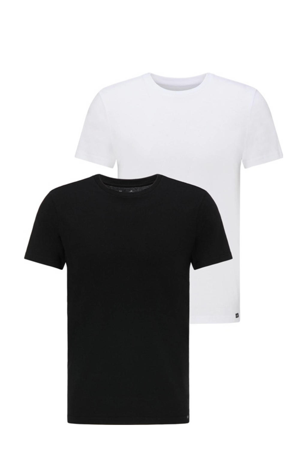 Set van 2 zwart en witte heren Lee T-shirt van biologisch katoen met korte mouwen en ronde hals