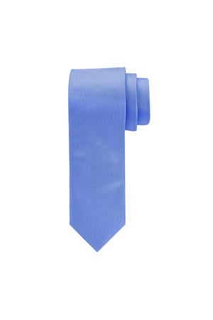 zijden stropdas blauw/wit