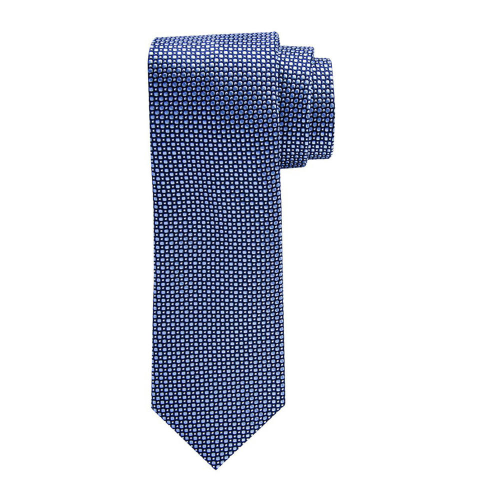 Profuomo zijden stropdas blauw/wit