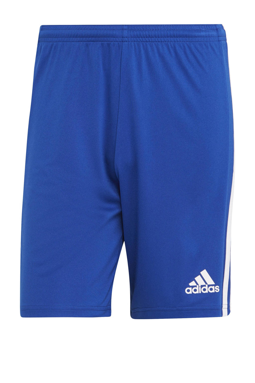 Kobaltblauw en witte heren adidas Performance Senior Squadra 21 sportshort van polyester met regular fit, elastische tailleband en logo dessin