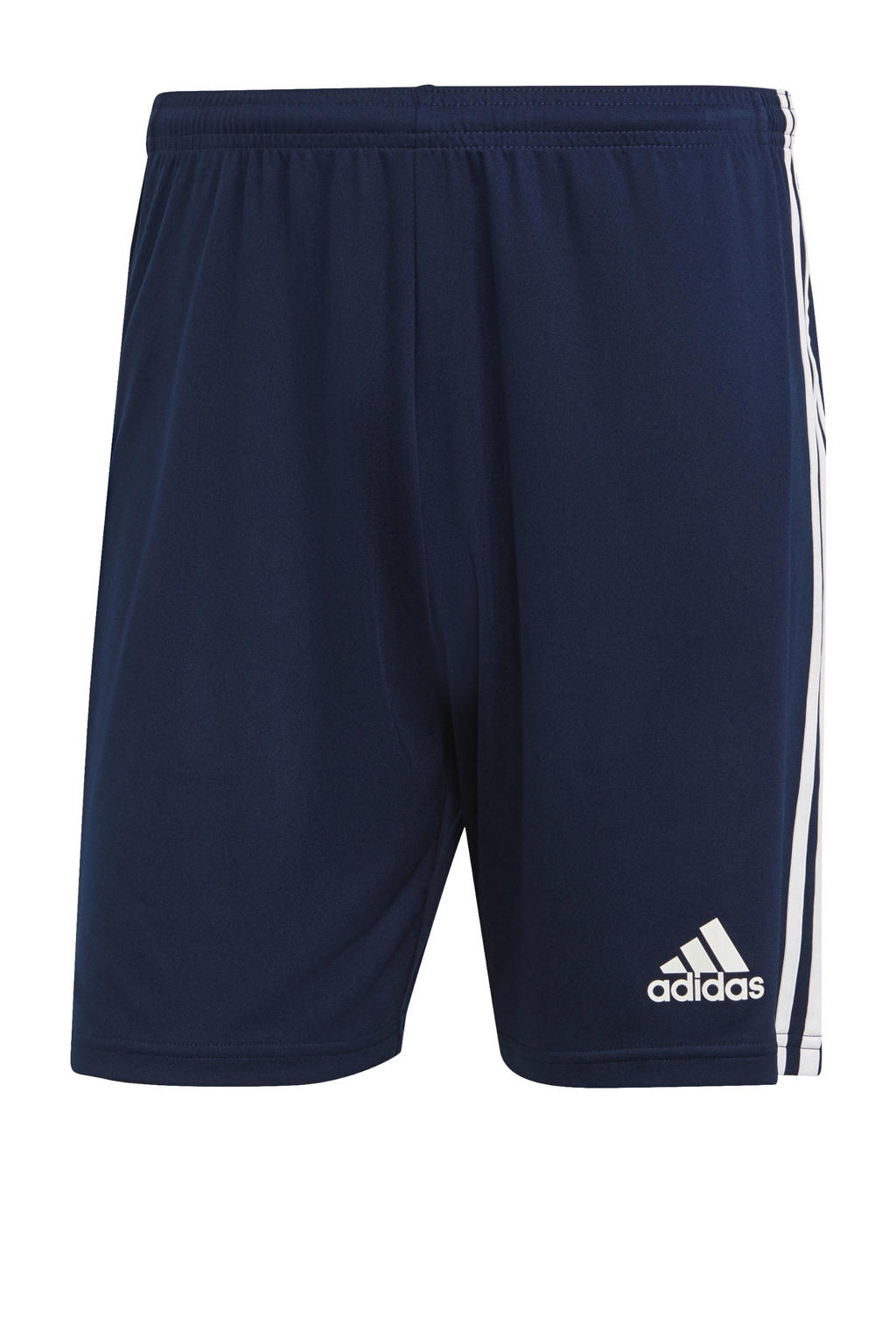Donkerblauw en witte heren adidas Performance Senior Squadra 21 sportshort van polyester met regular fit, elastische tailleband en logo dessin