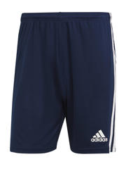 thumbnail: Donkerblauw en witte heren adidas Performance Senior Squadra 21 sportshort van polyester met regular fit, elastische tailleband en logo dessin