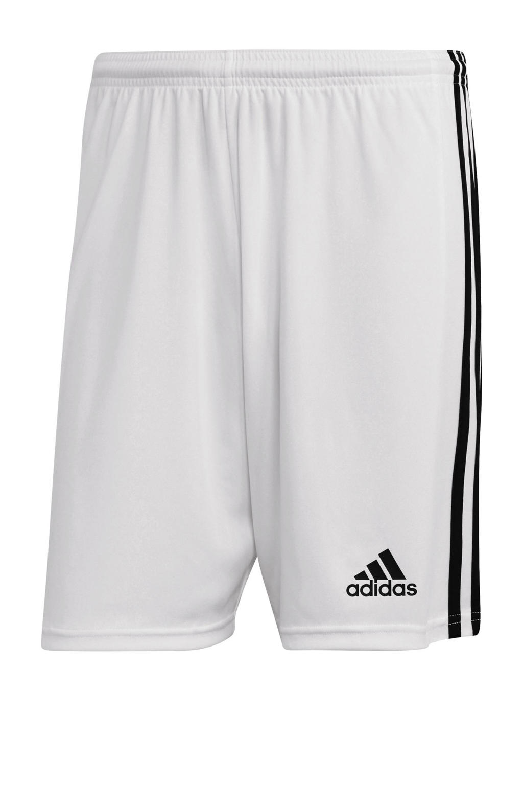 Wit en zwarte heren adidas Performance Senior Squadra 21 sportshort van polyester met regular fit, elastische tailleband en logo dessin