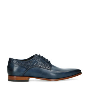   leren veterschoenen blauw