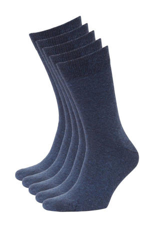 sokken - set van 5 denimblauw