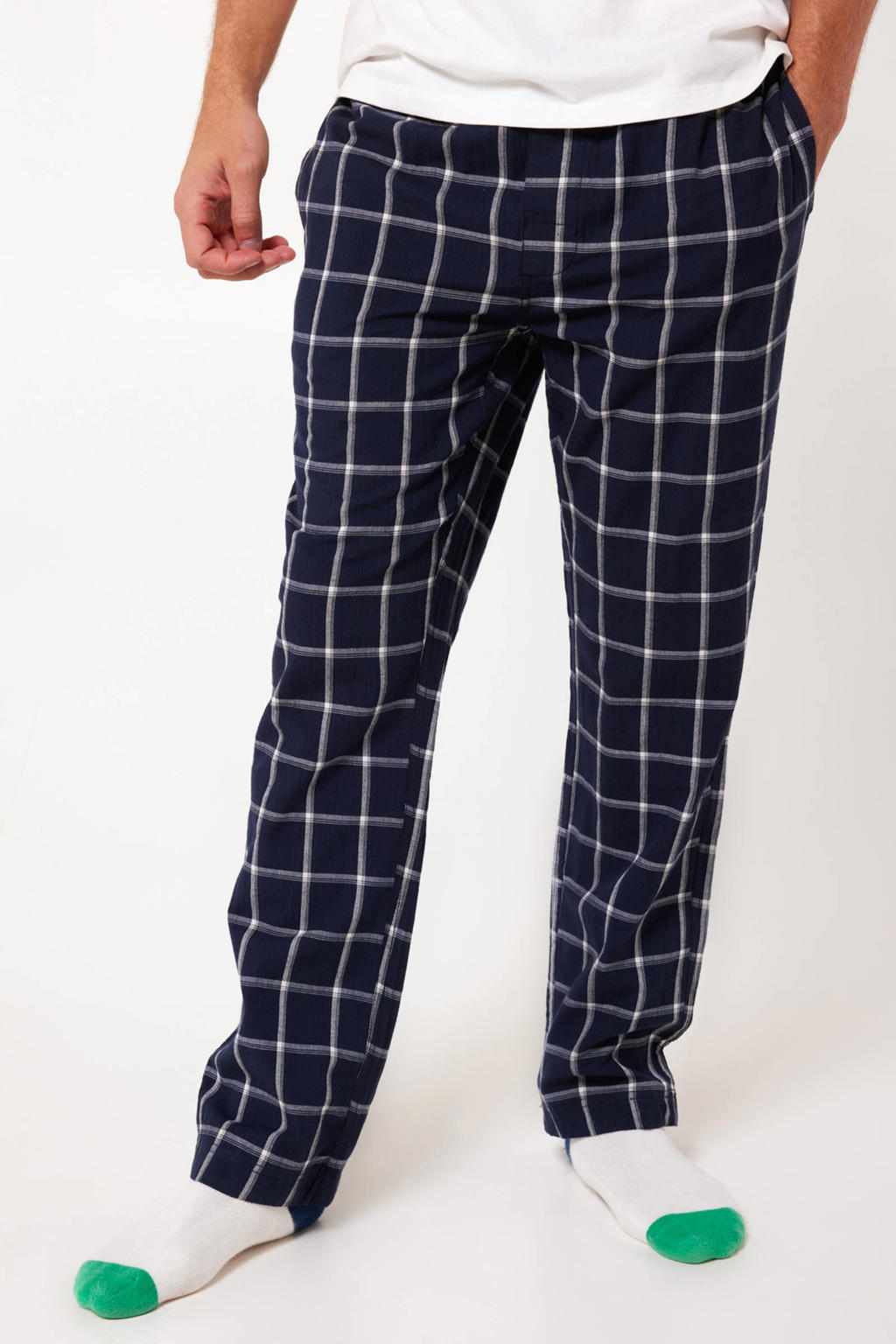 America Today geruite pyjamabroek Lake donkerblauw/wit