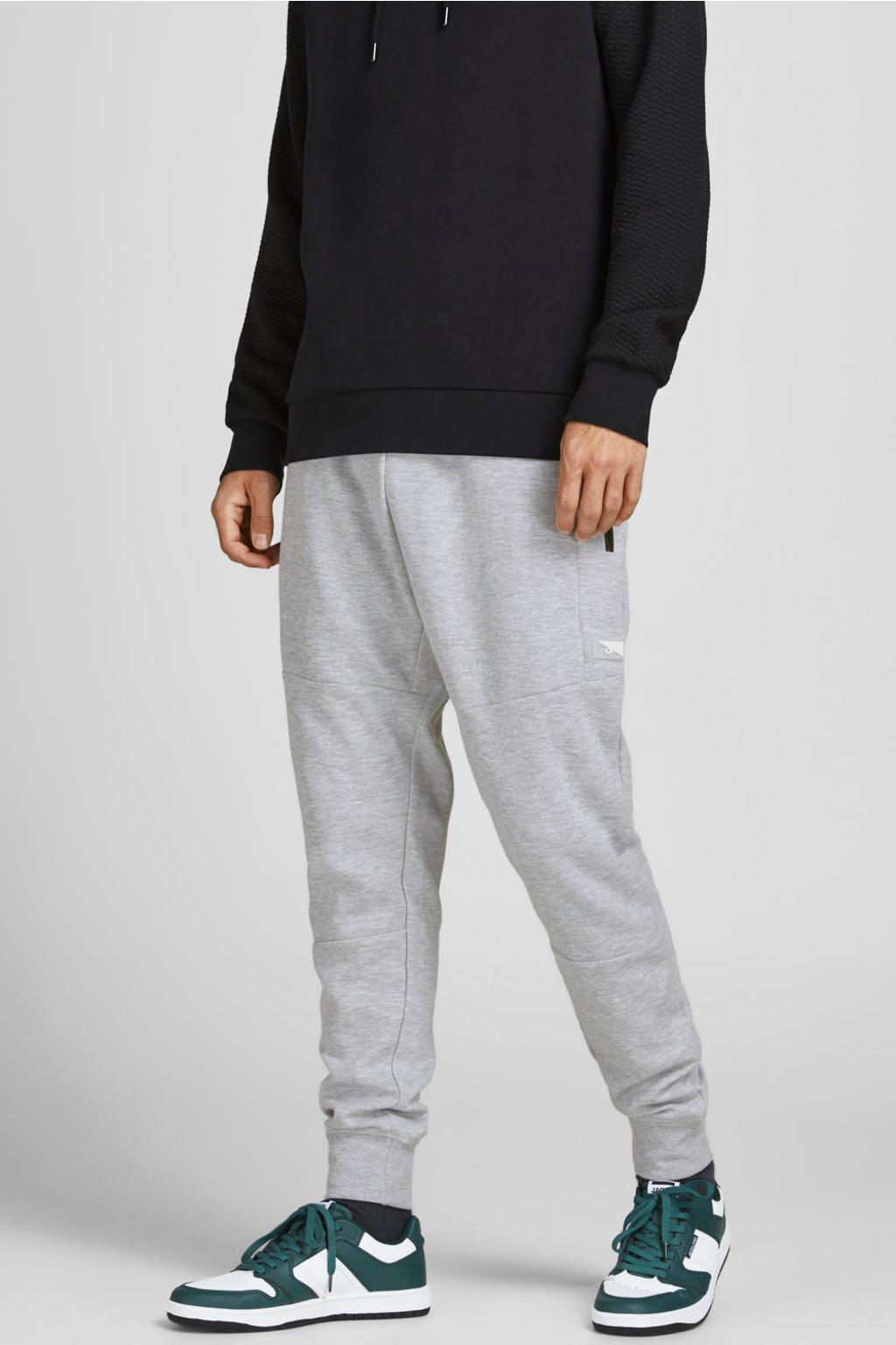 JACK & JONES JEANS INTELLIGENCE slim fit joggingbroek JJIWILL JJAIR lichtgrijs melange