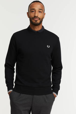 sweater met contrastbies zwart