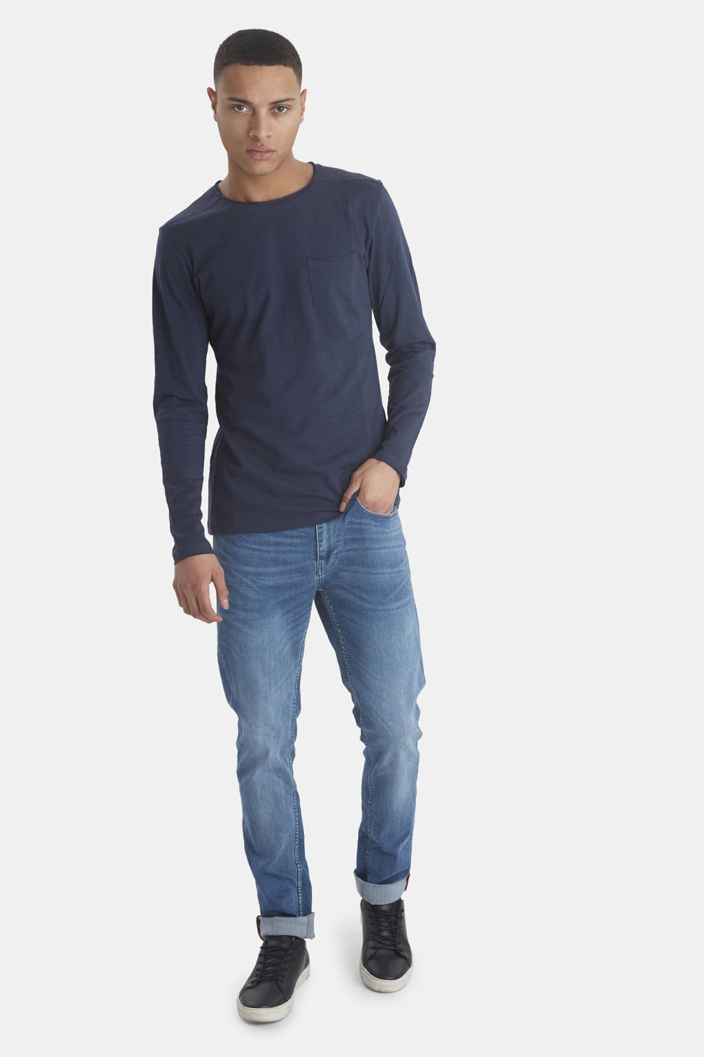 Blend longsleeve donkerblauw