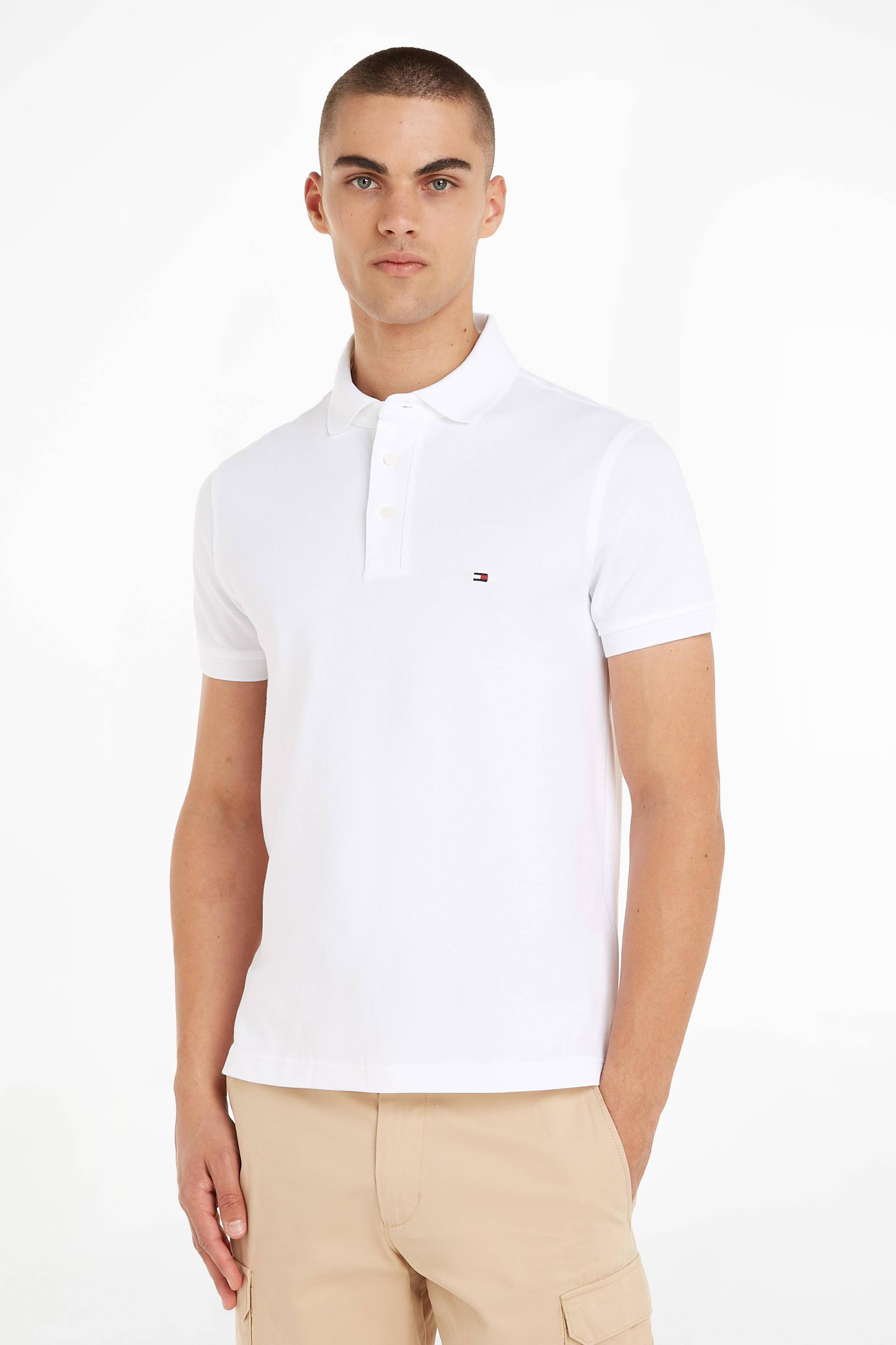 Witte polo 2025 heren slim fit