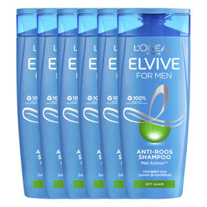 Elvive For Men anti-roos shampoo - 6 x 250 ml - voordeelverpakking