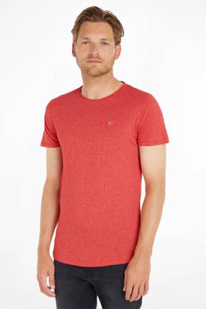 T-shirt Jaspe met biologisch katoen Deep Crimson