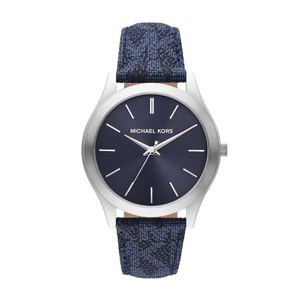 Michael Kors horloge MK8907 Slim Runway donkerblauw