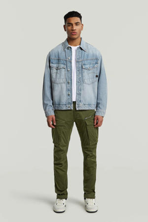 Rovic zip 3d  regular fit cargobroek met katoen 6059 dk bronze green