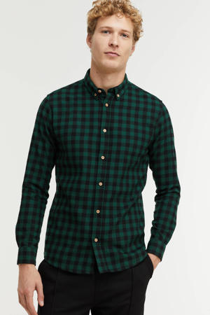 geruit regular fit overhemd Johan Check green