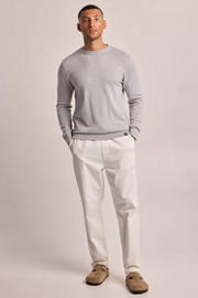 thumbnail: America Today fijngebreide pullover Keith  light grey melange