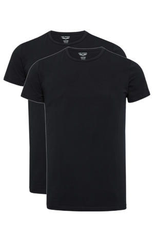 basic T-shirt (set van 2) 999 black