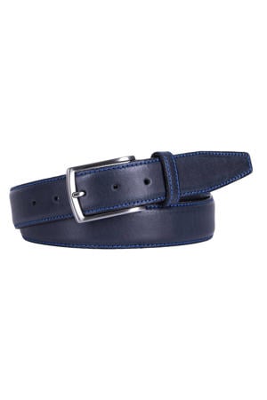 leren riem donkerblauw