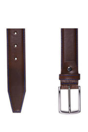 thumbnail: Profuomo leren riem met stiksel donkerbruin