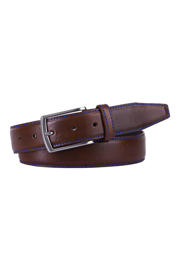 thumbnail: Profuomo leren riem met stiksel donkerbruin