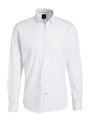 thumbnail: Witte heren Twinlife regular fit overhemd van katoen met lange mouwen, klassieke kraag en knoopsluiting