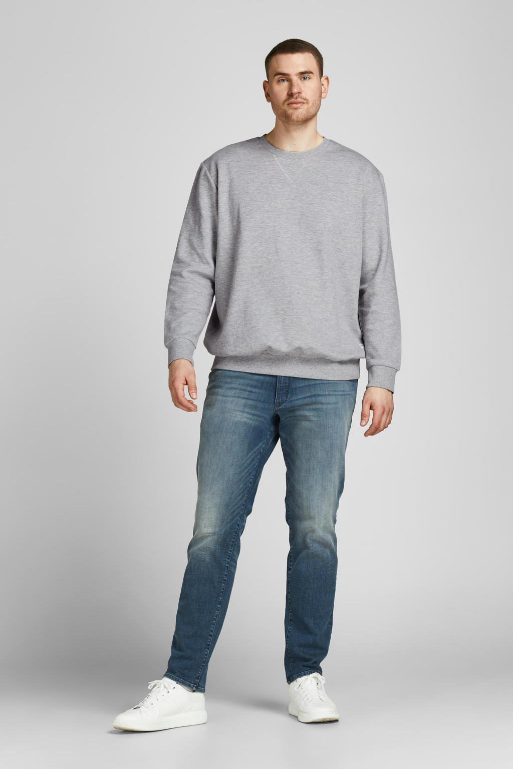 JACK & JONES PLUS SIZE sweater JJEBASIC Plus Size light grey melange
