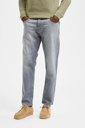 slim tapered fit jeans SLHTOBY grey denim