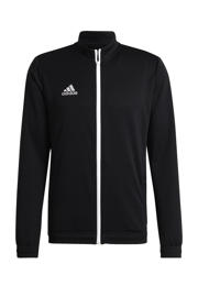 thumbnail: Zwarte heren adidas Performance Senior sportvest van polyester met effen, lange mouwen, opstaande kraag en ritssluiting