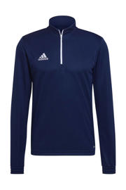 thumbnail: Donkerblauwe heren adidas Performance Senior sportsweater van polyester met logo dessin, lange mouwen en opstaande kraag
