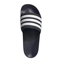 thumbnail: Donkerblauw en witte unisex adidas Sportswear Adilette Shower badslippers van rubber 
