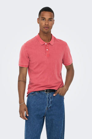 slim fit polo ONSTRAVIS rococco red