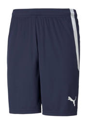 thumbnail: Donkerblauwe heren Puma sportshort teamLIGA van polyester met regular fit en elastische tailleband